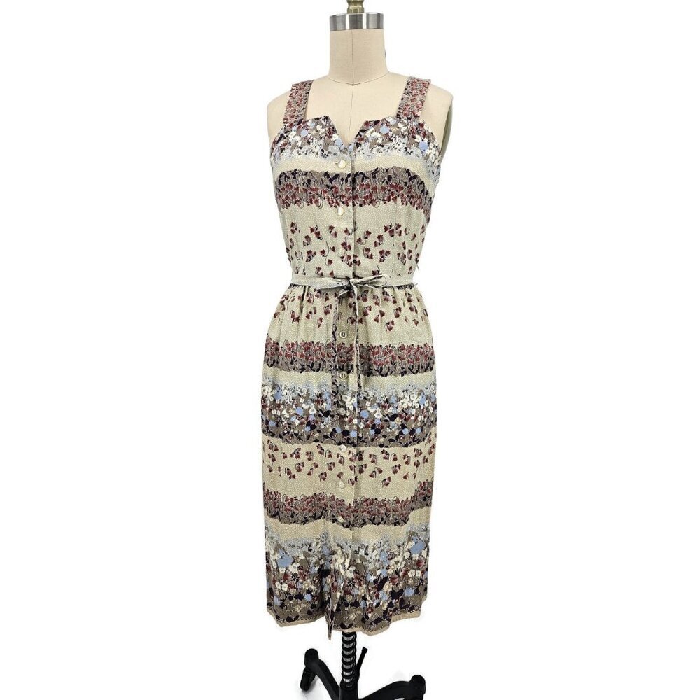 Vtg Krist Gudnason Summer Dress Womens S? Floral Button Front